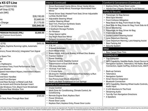 Used 2025 Kia K5 GT-Line w/ GT-Line Premium Package FWD image 2