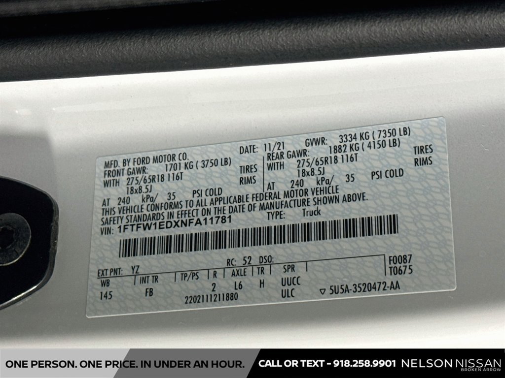 Used 2022 Ford F150 XLT w/ Equipment Group 302A High AWD/4WD image 32