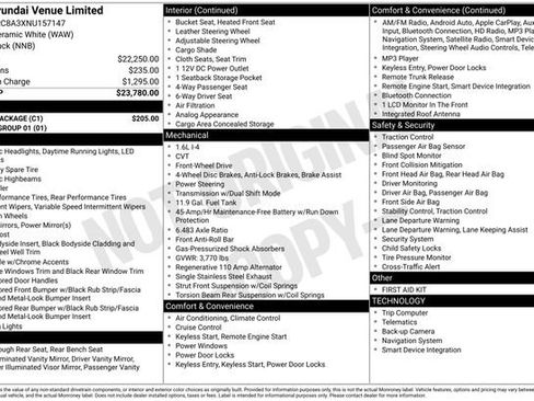 Used 2022 Hyundai Venue Limited w/ Cargo Package image 5