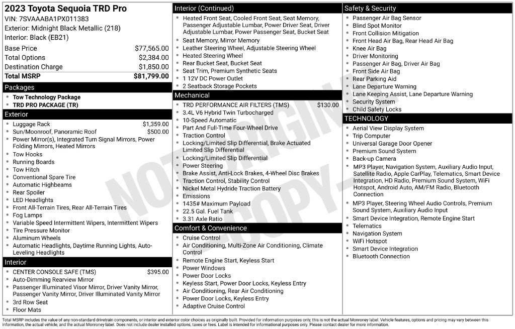 Used 2023 Toyota Sequoia TRD Pro AWD/4WD image 3