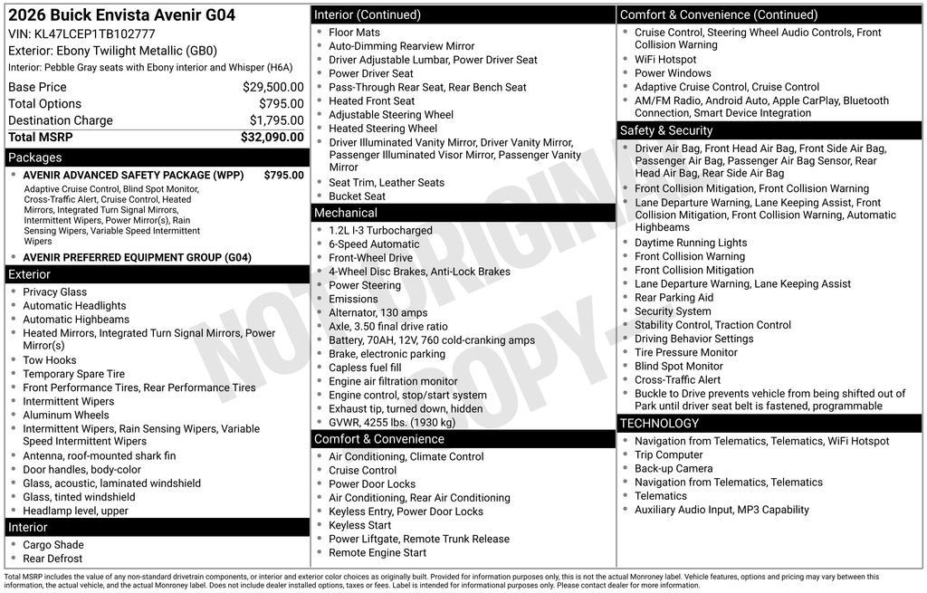 New 2026 Buick Envista Preferred FWD image 44