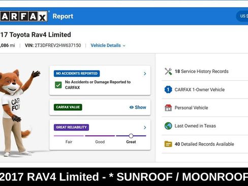 Used 2017 Toyota RAV4 Limited w/ All Weather Liner Package AWD/4WD image 9