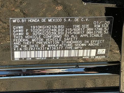 New 2026 Honda HR-V LX image 22