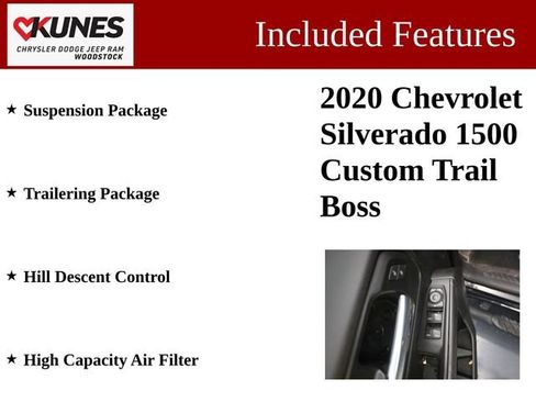 Used 2020 Chevrolet Silverado 1500 Custom Trail Boss w/ Custom Convenience Package AWD/4WD image 3