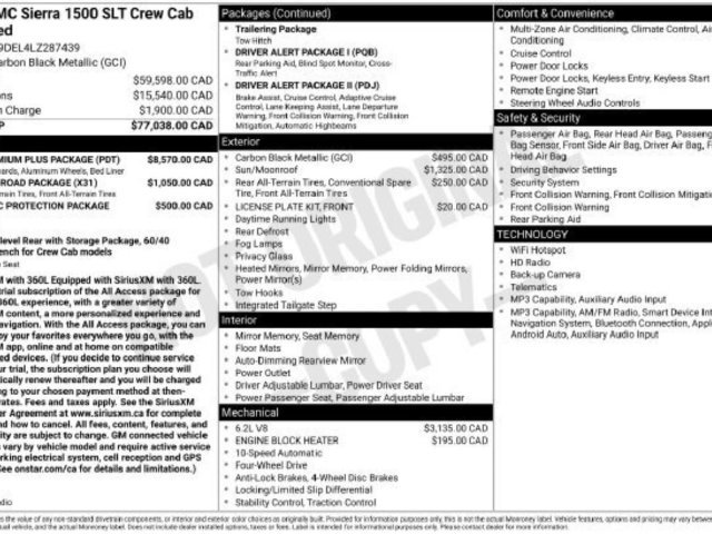 Used 2020 GMC Sierra 1500 SLT w/ SLT Premium Plus Package AWD/4WD image 46