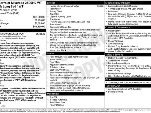 Used 2020 Chevrolet Silverado 2500 W/T w/ WT Convenience Package RWD image 5