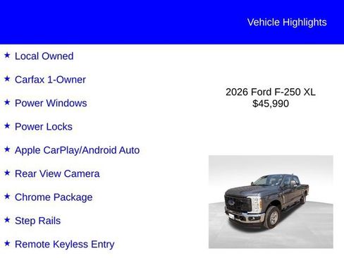 Used 2026 Ford F250 XL w/ XL Chrome Package AWD/4WD image 2