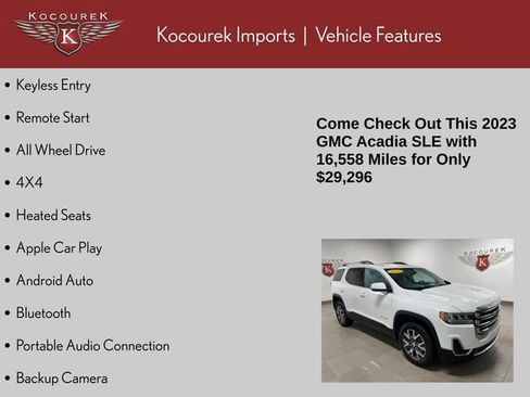 Used 2023 GMC Acadia SLE w/ Driver Convenience Package image 28