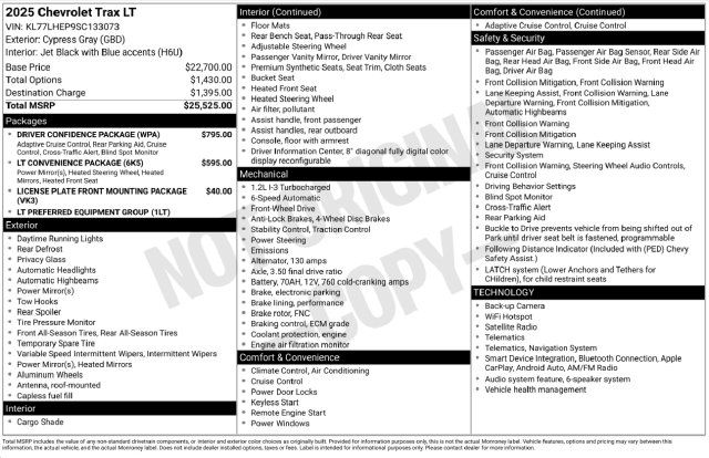 Used 2025 Chevrolet Trax LT w/ Driver Confidence Package FWD image 2