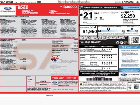 Used 2020 Ford Edge ST w/ Equipment Group 401A AWD/4WD image 2