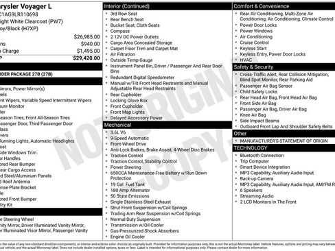 Used 2020 Chrysler Voyager L FWD image 38
