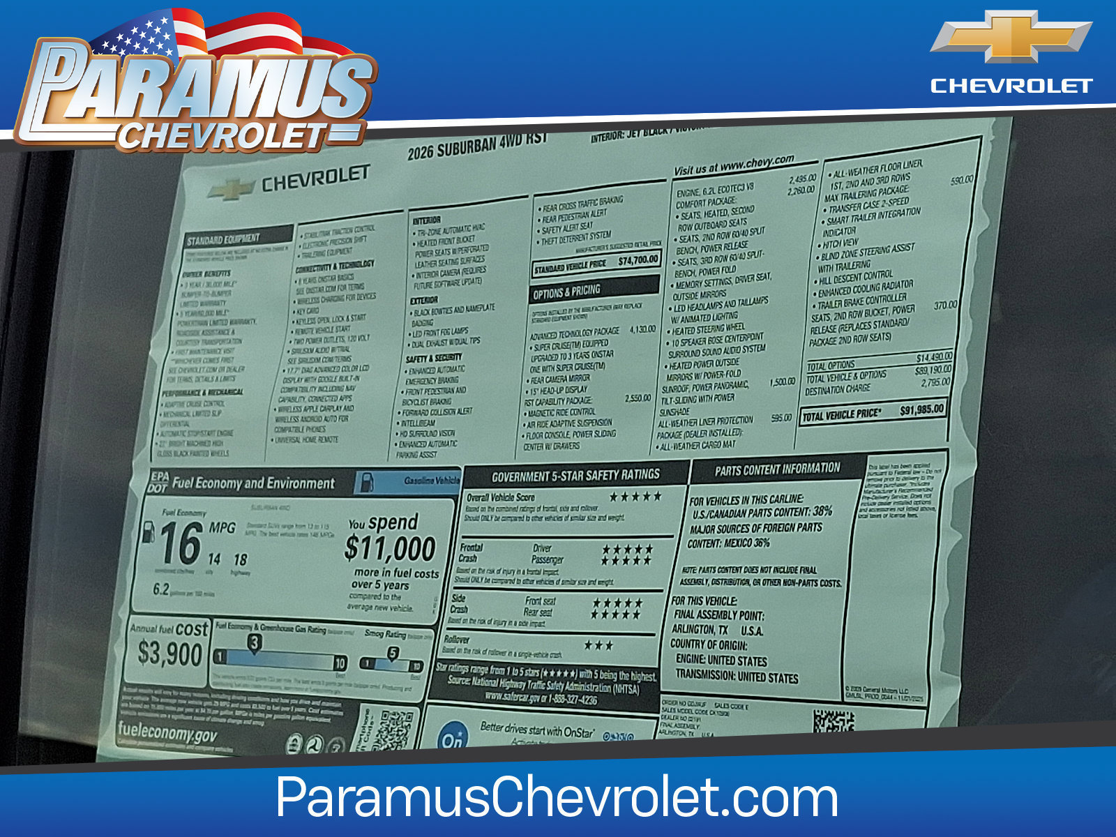 New 2026 Chevrolet Suburban RST w/ Advanced Technology Package AWD/4WD image 18