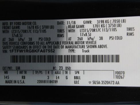 Used 2019 Ford F150 Raptor w/ Equipment Group 802A Luxury image 48