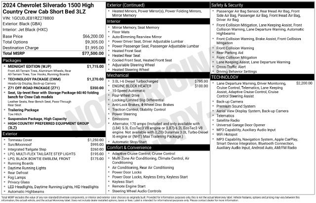 Used 2024 Chevrolet Silverado 1500 High Country w/ Midnight Edition AWD/4WD image 40
