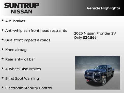 New 2026 Nissan Frontier SV w/ Tow Package image 23