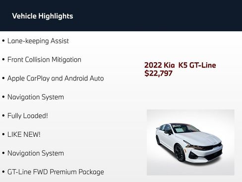 Used 2022 Kia K5 GT-Line w/ GT-Line FWD Premium Package image 4