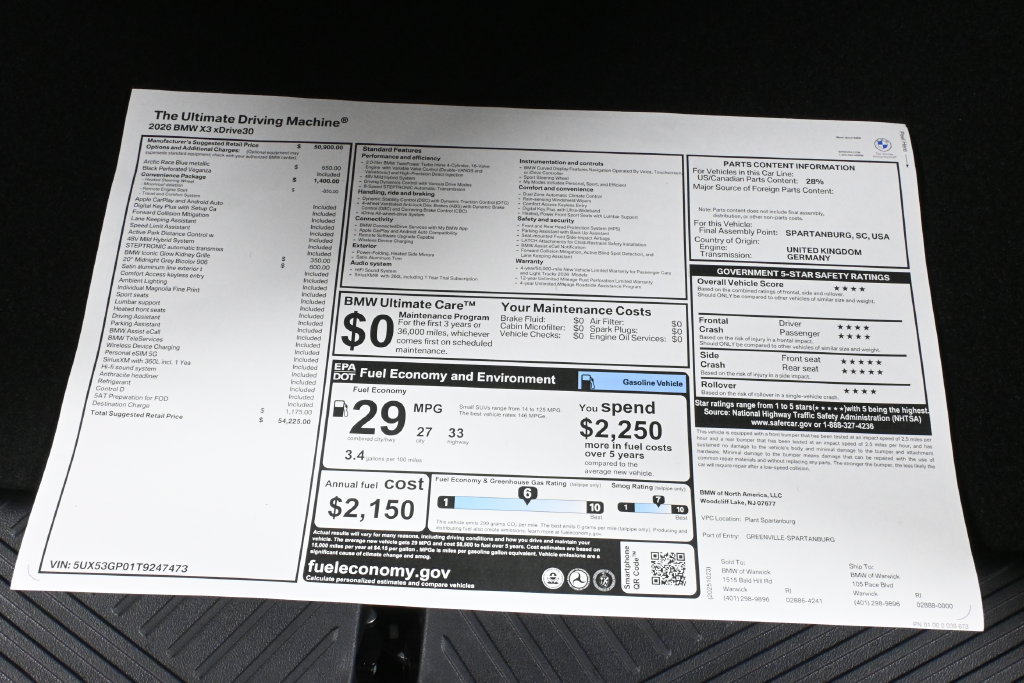 Used 2026 BMW X3 xDrive30i w/ Convenience Package AWD/4WD image 36