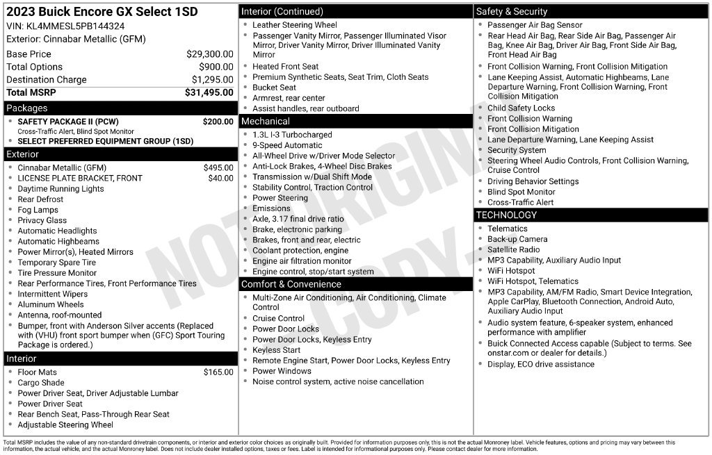 Used 2023 Buick Encore GX Select w/ Safety Package II AWD/4WD image 7
