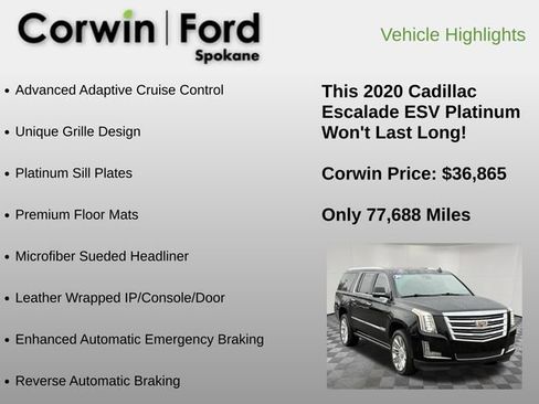 Used 2020 Cadillac Escalade ESV Platinum AWD/4WD image 24