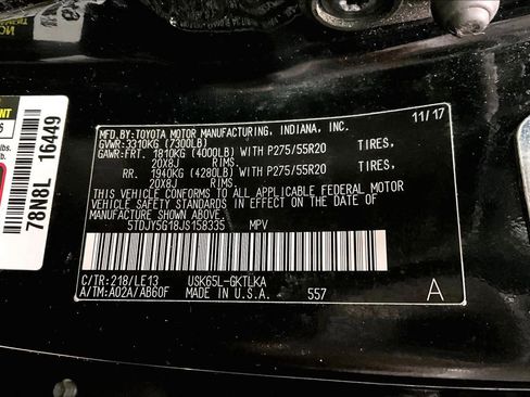 Used 2018 Toyota Sequoia Limited w/ Safety & Convenience Package AWD/4WD image 34