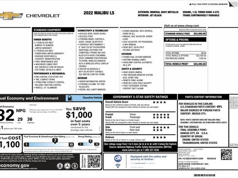 Used 2022 Chevrolet Malibu LS FWD image 4