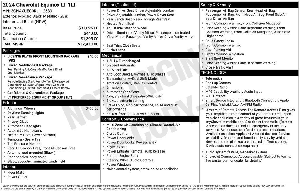 Certified 2024 Chevrolet Equinox LT AWD/4WD image 31