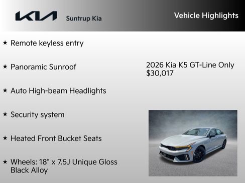 New 2026 Kia K5 GT-Line w/ GT-Line Premium Package image 15