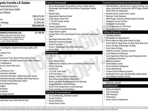 Used 2022 Toyota Corolla LE w/ LE Convenience Package image 17