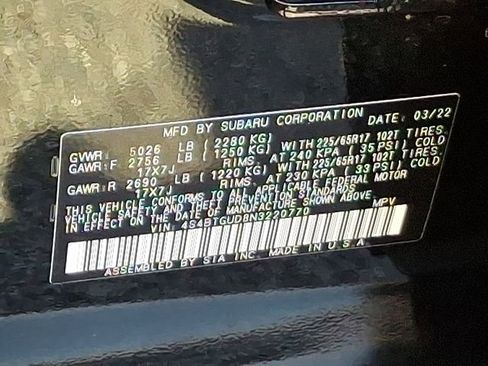 Certified 2022 Subaru Outback Wilderness AWD/4WD image 28