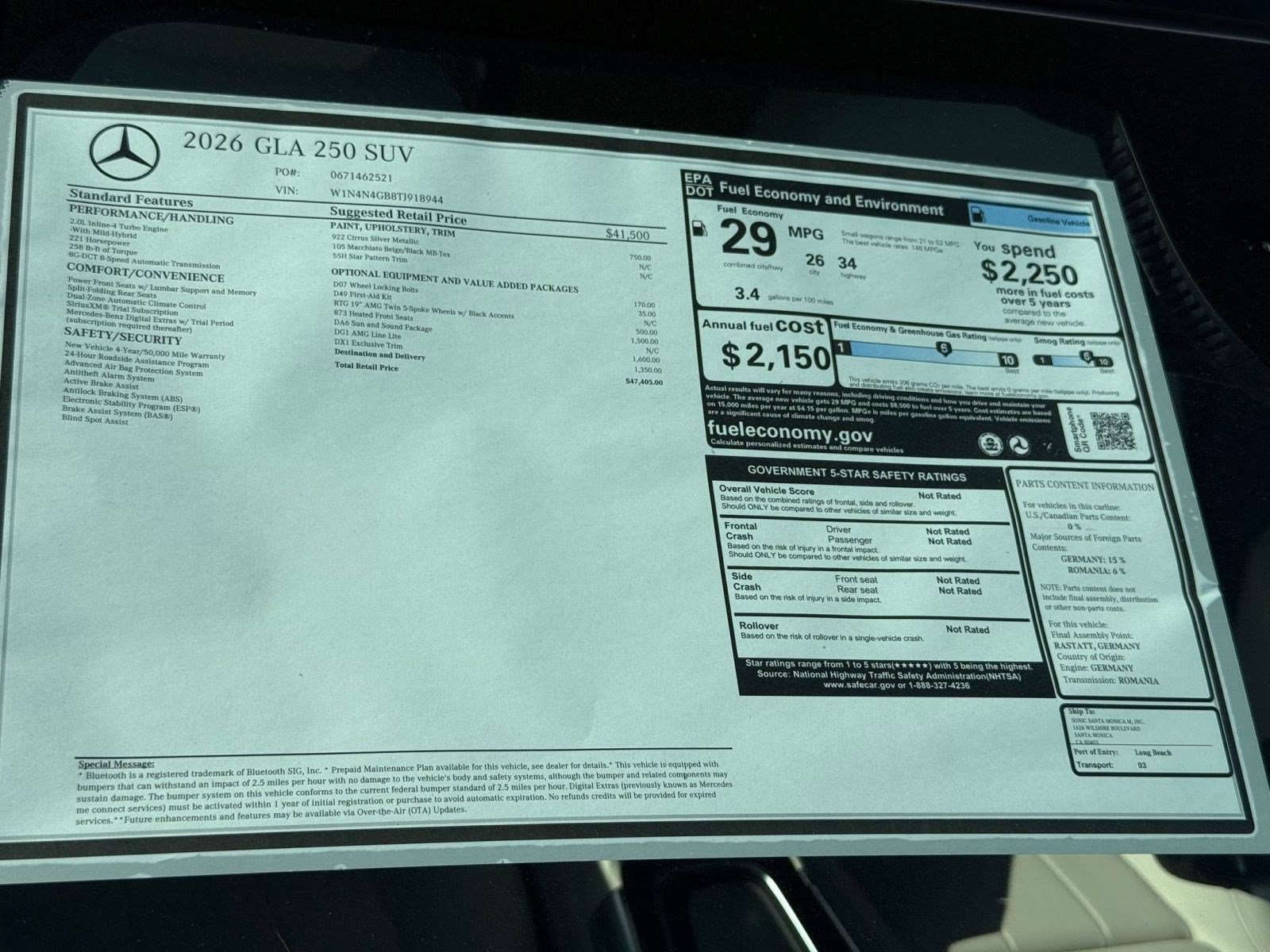 New 2026 Mercedes-Benz GLA 250 image 32