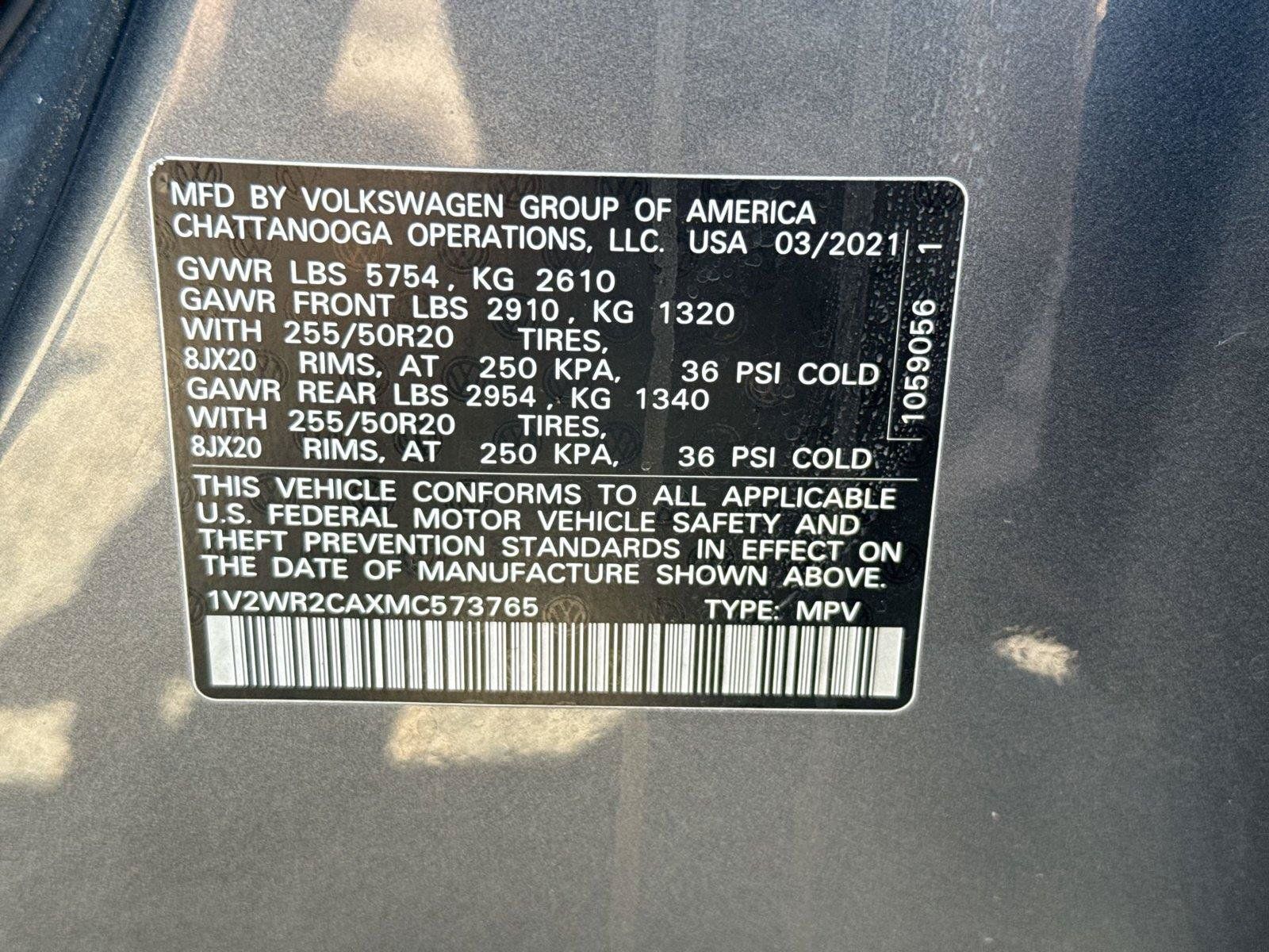 Used 2021 Volkswagen Atlas SE w/ Towing Package FWD image 27