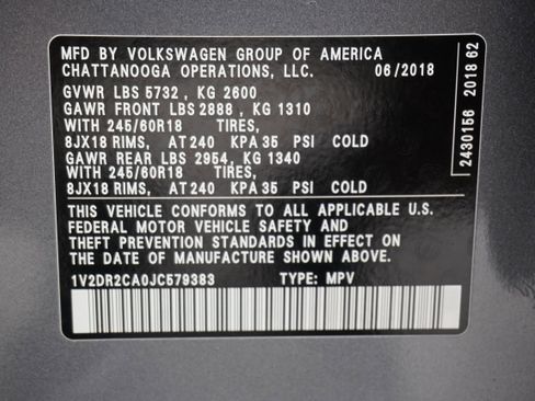 Used 2018 Volkswagen Atlas SE FWD image 34