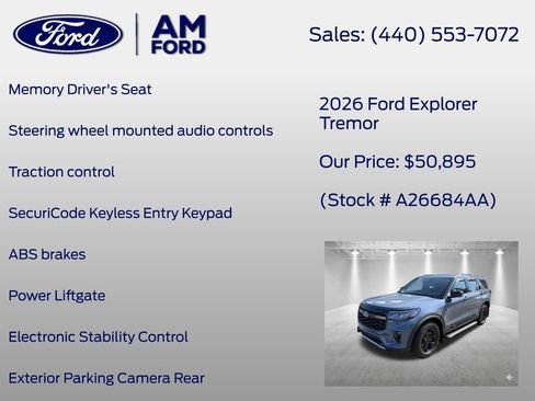 Certified 2026 Ford Explorer Tremor w/ Tremor Convenience Package AWD/4WD image 14