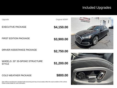 Used 2019 Audi A8 L 3.0T w/ Executive Package AWD/4WD image 7