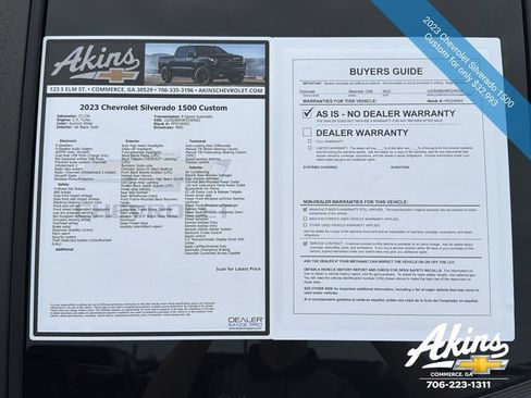 Certified 2023 Chevrolet Silverado 1500 Custom w/ LPO, Dark Essentials Package AWD/4WD image 11