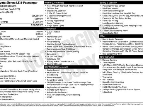 Used 2023 Toyota Sienna LE FWD image 2