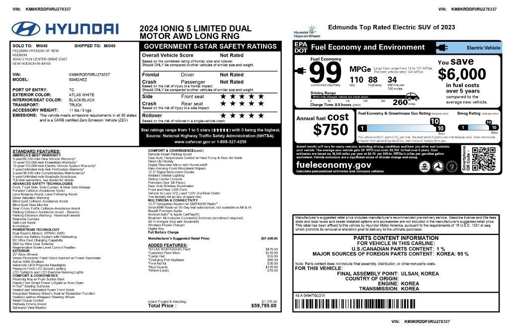 Used 2024 Hyundai Ioniq 5 Limited AWD/4WD image 8