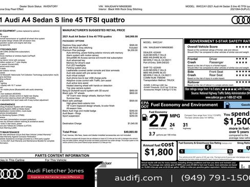 Used 2021 Audi A4 2.0T Premium Plus w/ Premium Plus Package image 3