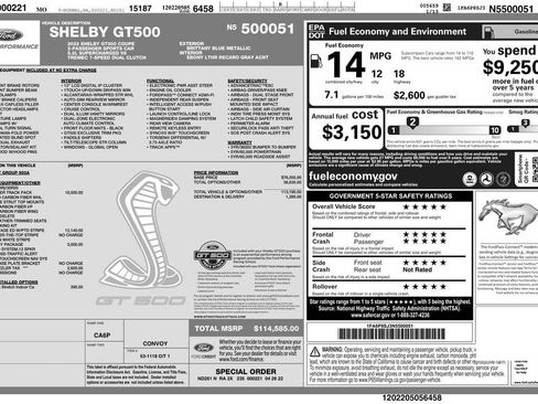 Used 2022 Ford Mustang Shelby GT500 w/ Carbon Fiber Track Pack RWD image 3