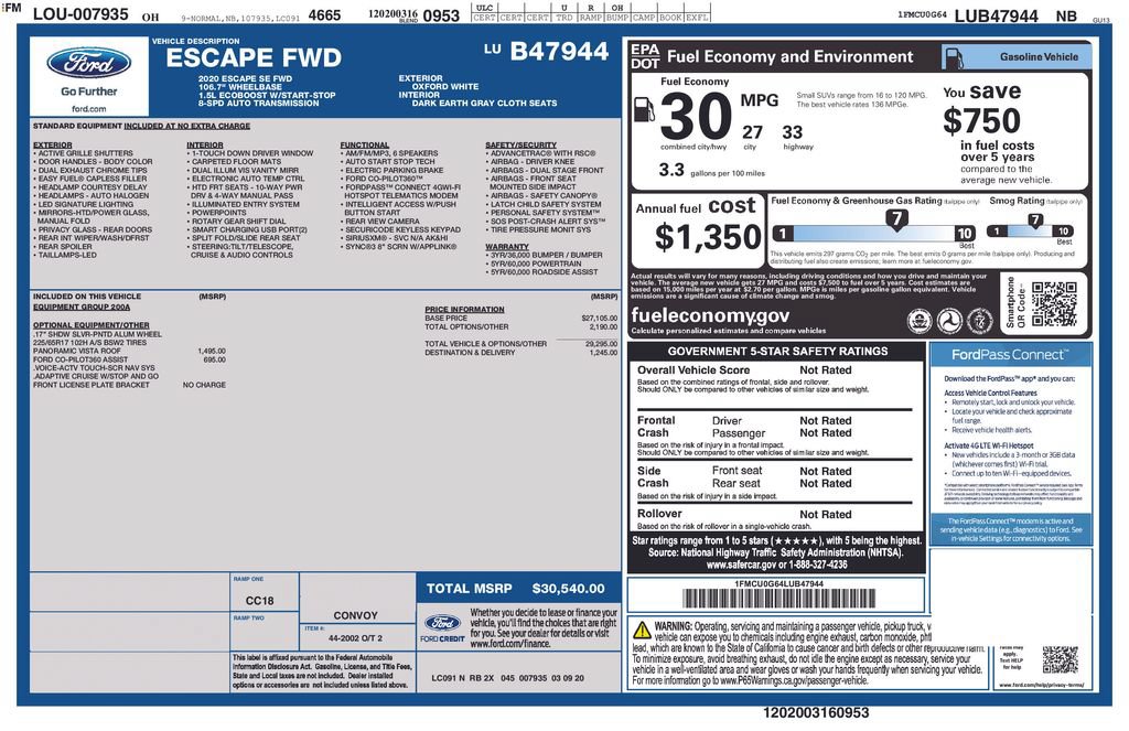 Used 2020 Ford Escape SE FWD image 37