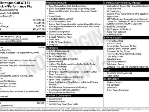Used 2016 Volkswagen GTI SE w/ Lighting Package (SEL) FWD image 12