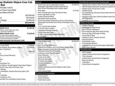 Used 2024 Jeep Gladiator Mojave w/ Safety Group AWD/4WD image 37