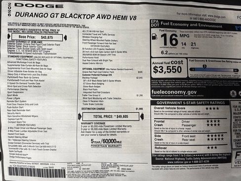 New 2026 Dodge Durango GT image 34