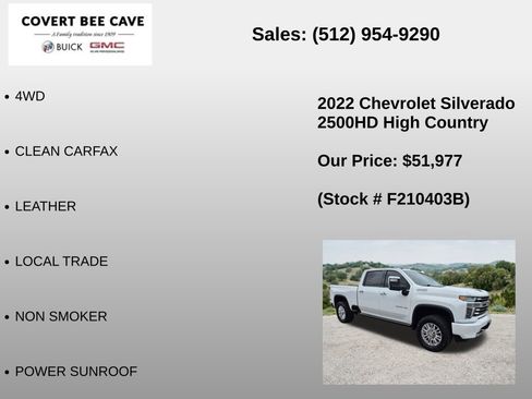 Used 2022 Chevrolet Silverado 2500 High Country w/ Safety Package II AWD/4WD image 6
