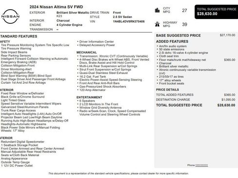 Used 2024 Nissan Altima 2.5 SV FWD image 32