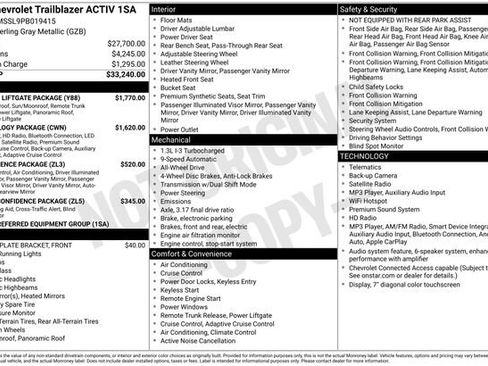 Used 2023 Chevrolet TrailBlazer ACTIV w/ Sun and Liftgate Package AWD/4WD image 26