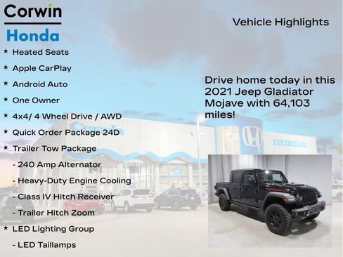 Used 2021 Jeep Gladiator Mojave w/ LED Lighting Group AWD/4WD image 7