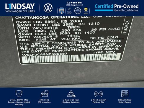 Certified 2022 Volkswagen Atlas SE image 28
