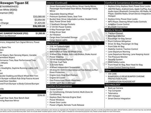 Certified 2024 Volkswagen Tiguan SE w/ Panoramic Sunroof Package image 39