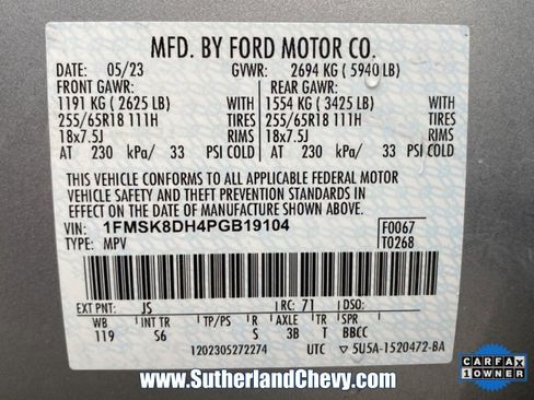 Used 2023 Ford Explorer XLT w/ Equipment Group 202A image 53